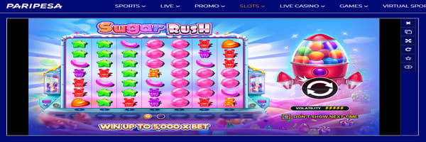 Paripesa Sugar Rush online casino slot