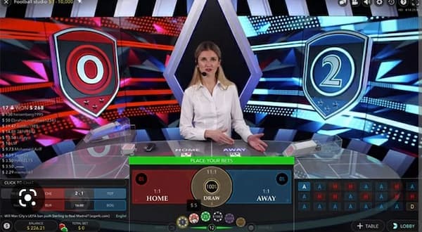 Football Studio live casino frontpage