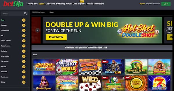 Games and Casino at Bet9ja