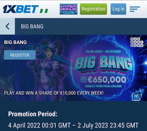 1xbet Big Bang