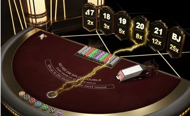 Lightning Blackjack live casino game