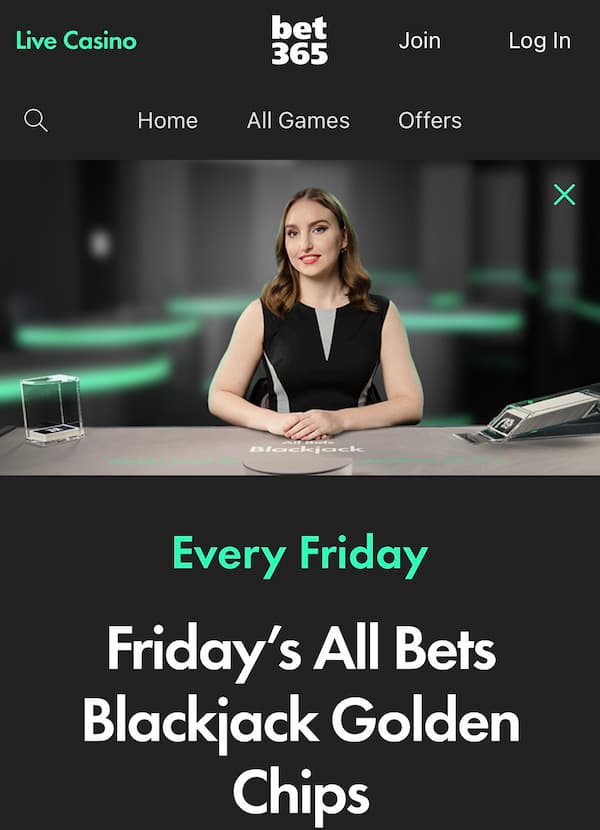 Bet365 Friday Blackjack Golden Chip