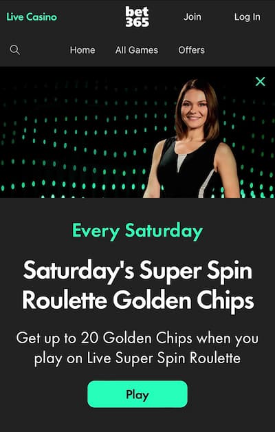 Bet365 Saturday Super Spin Roulette