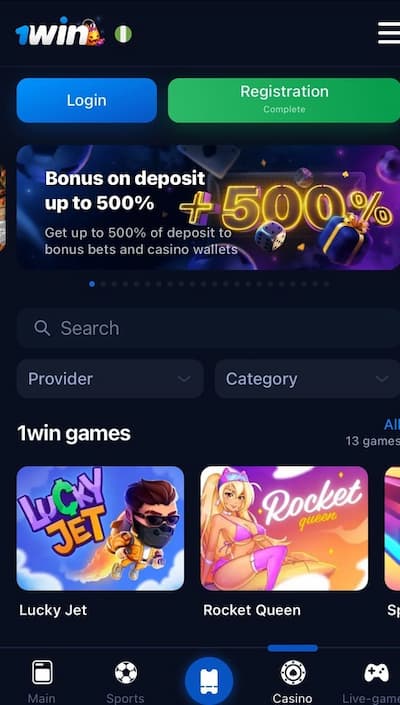 1win Casino Mobile APP