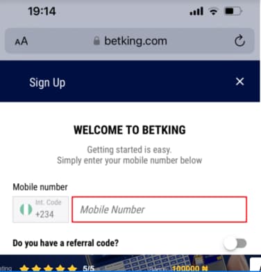 Betking Nigeria Sign Up