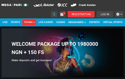 MegaPari Casino Welcome Bonus banner