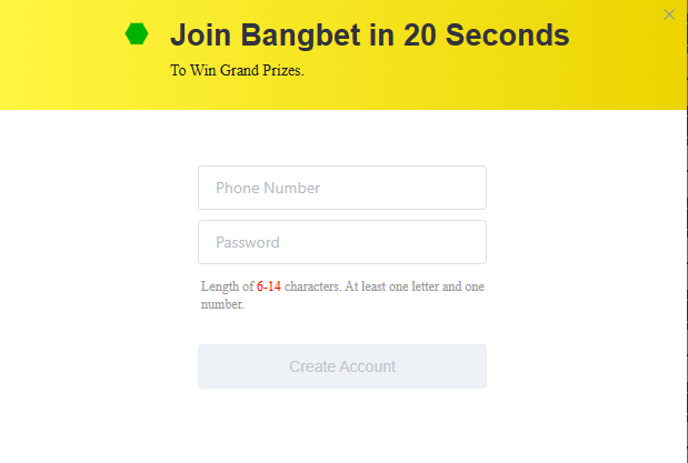 Bangbet Registration Page