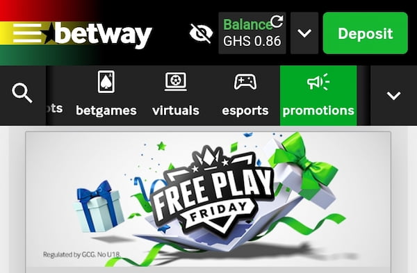 Betway Free Play Friday Promo