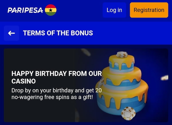 Paripesa Casino Birthday Offer